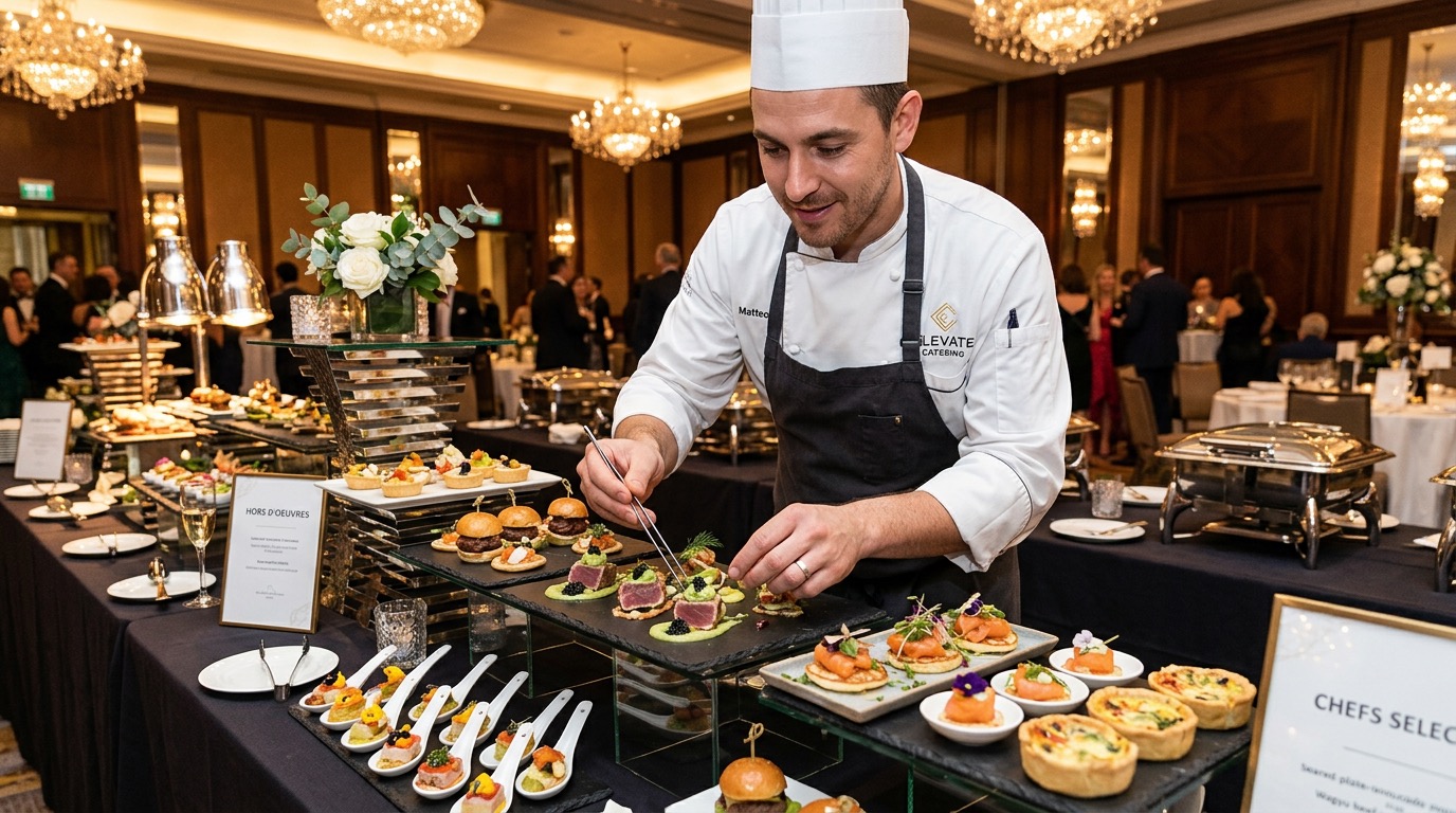 Catering eventowy — podawanie dań na sali