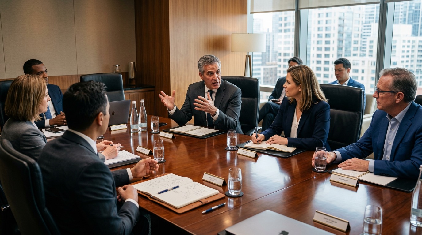 Spotkanie firmowe przy stole