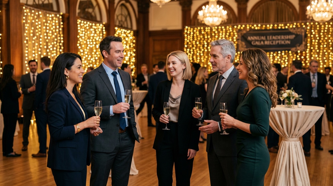 Goście podczas wieczoru firmowego — networking